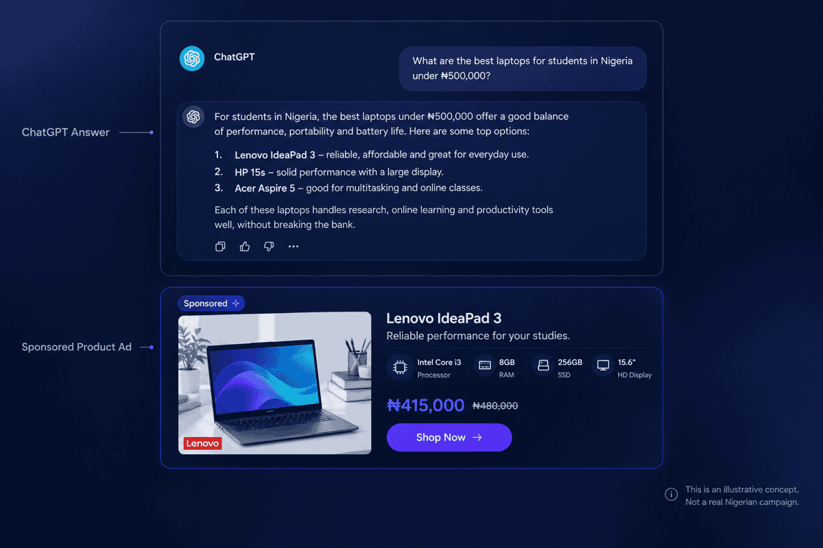 ChatGPT Answer and Sponsored Laptop Ad (1).png